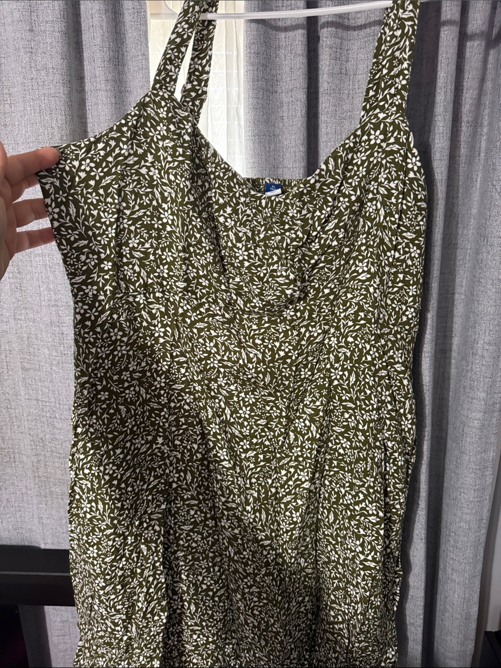 Old Navy Olive Green Floral Print Cami Tank